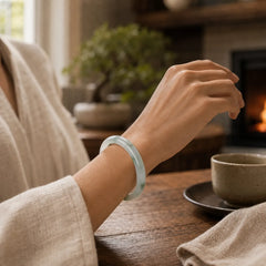 Natural Jade Abundance Protection Bracelet Bangle featuring Jade