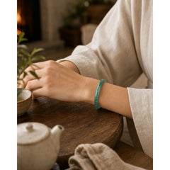Natural Jade Abundance Thin Bracelet Bangle featuring Jade