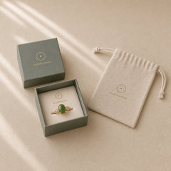 Natural Jade Adjustable Buckle Prosperity Ring featuring Jade