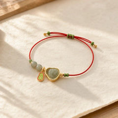 Natural Jade Buddha Abundance Red String Weave Bracelet (Extra 30% Off | USE CODE: FS30) featuring Jade, Red String, Buddha Symbol
