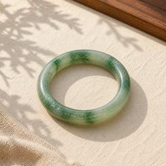 Natural Jade Fortune Blessing Bangle Bracelet featuring Jade