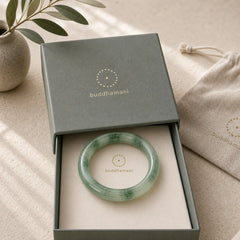 Natural Jade Fortune Blessing Bangle Bracelet featuring Jade