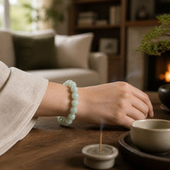Natural Jade Lotus Carving Prosperity Bracelet featuring Jade, Lotus, Lotus Symbol