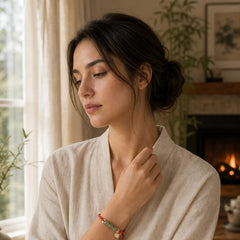 Natural Jade Lotus Seed Strength Red String Weave Bracelet featuring Jade, Lotus, Red String