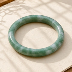 Natural Jade Luck Abundance Bangle Bracelet featuring Jade