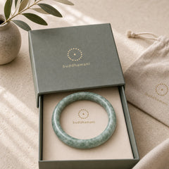 Natural Jade Luck Abundance Bangle Bracelet featuring Jade