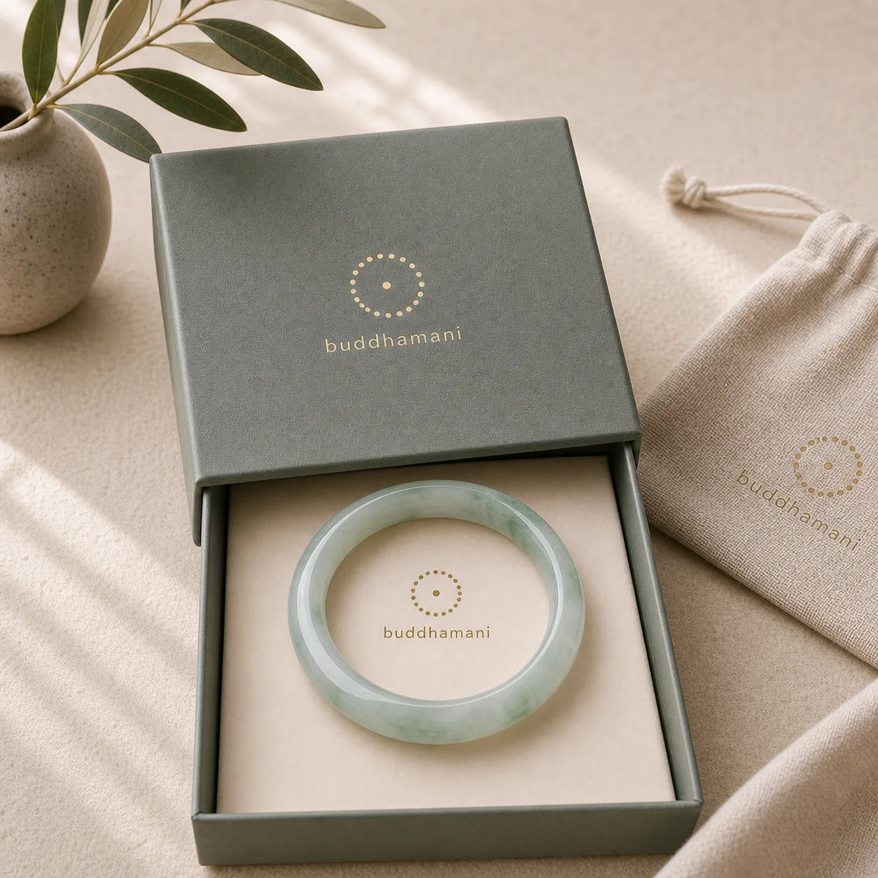 Natural Jade Luck Healing Prosperity Bangle Bracelet featuring Jade