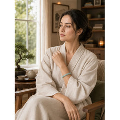 Natural Jade Luck Prosperity Bangle Bracelet featuring Jade