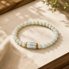Natural Jade Luck Prosperity Bracelet featuring Jade, White Jade