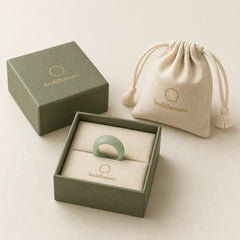 Natural Jade Om Mani Padme Hum Carved Prosperity Ring featuring Jade, Om Mani Padme Hum, Om