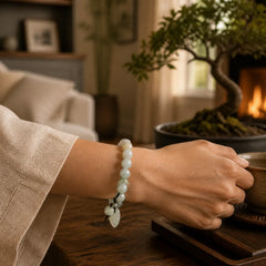Natural Jade Pi Xiu Buddha Gourd Apple Success Bracelet featuring Jade, Pixiu, White Jade