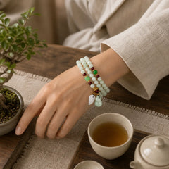 Natural Jade Pixiu Buddha Abundance Bracelet featuring Jade, Pixiu, Laughing Buddha