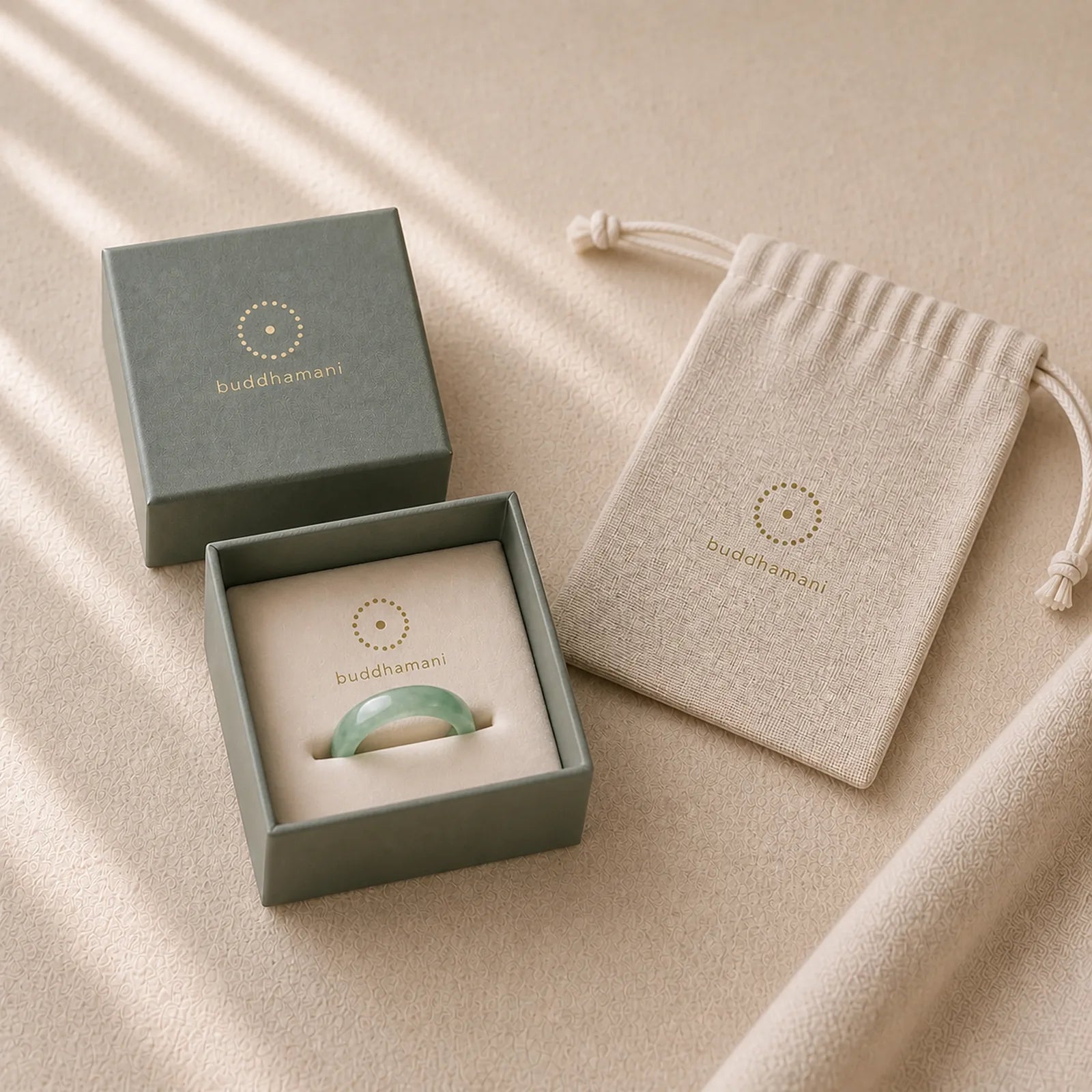 Natural Jade Prosperity Abundance Ring featuring Jade