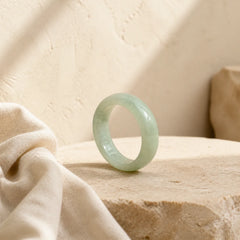 Natural Jade Prosperity Protection Ring featuring Jade