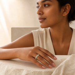 Natural Jade Prosperity Protection Ring featuring Jade