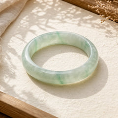 Natural Jade Prosperity Wealth Luck Bangle Bracelet featuring Jade