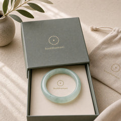 Natural Jade Prosperity Wealth Luck Bangle Bracelet featuring Jade