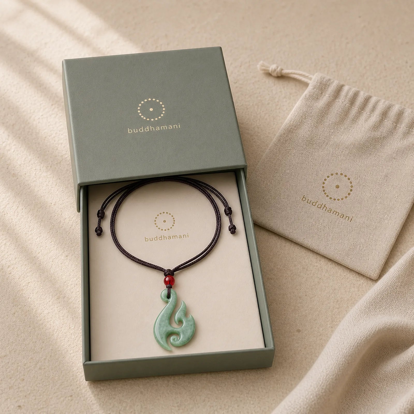 Natural Jade Spiral Abundance Pendant Necklace featuring Jade
