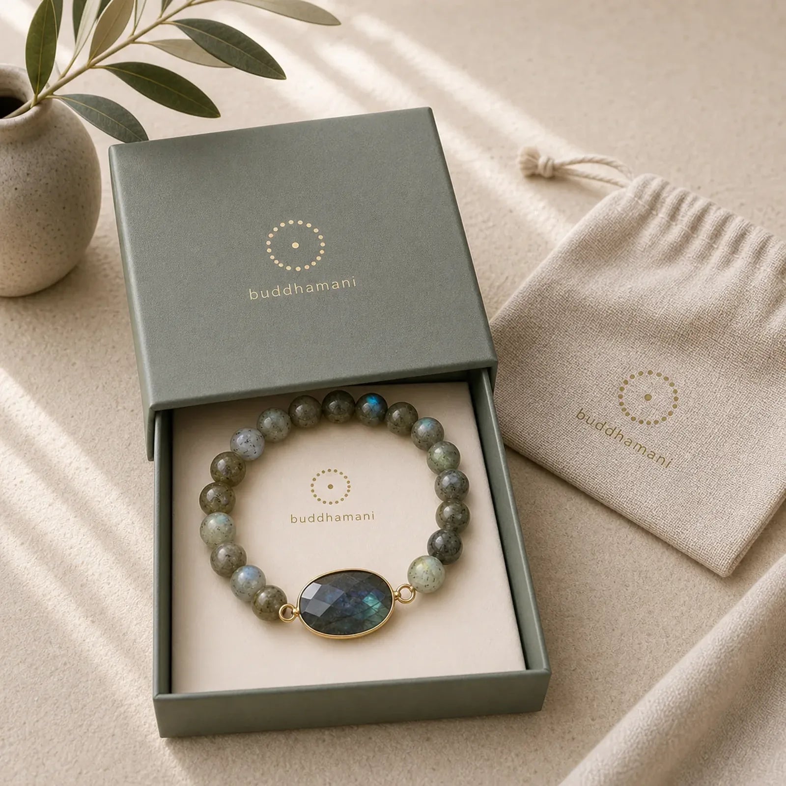 Natural Labradorite Moonstone Support Healing Beaded Bracelet featuring Labradorite, Moonstone