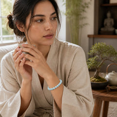 Natural Larimar Wisdom Confidence Bracelet featuring Larimar