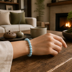 Natural Larimar Wisdom Confidence Bracelet featuring Larimar