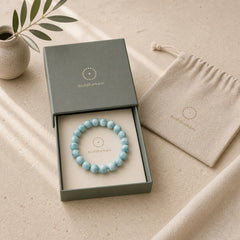 Natural Larimar Wisdom Confidence Bracelet featuring Larimar