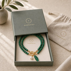 Natural Malachite Calm Necklace & Bracelet (Extra 30% Off | USE CODE: FS30) featuring Malachite
