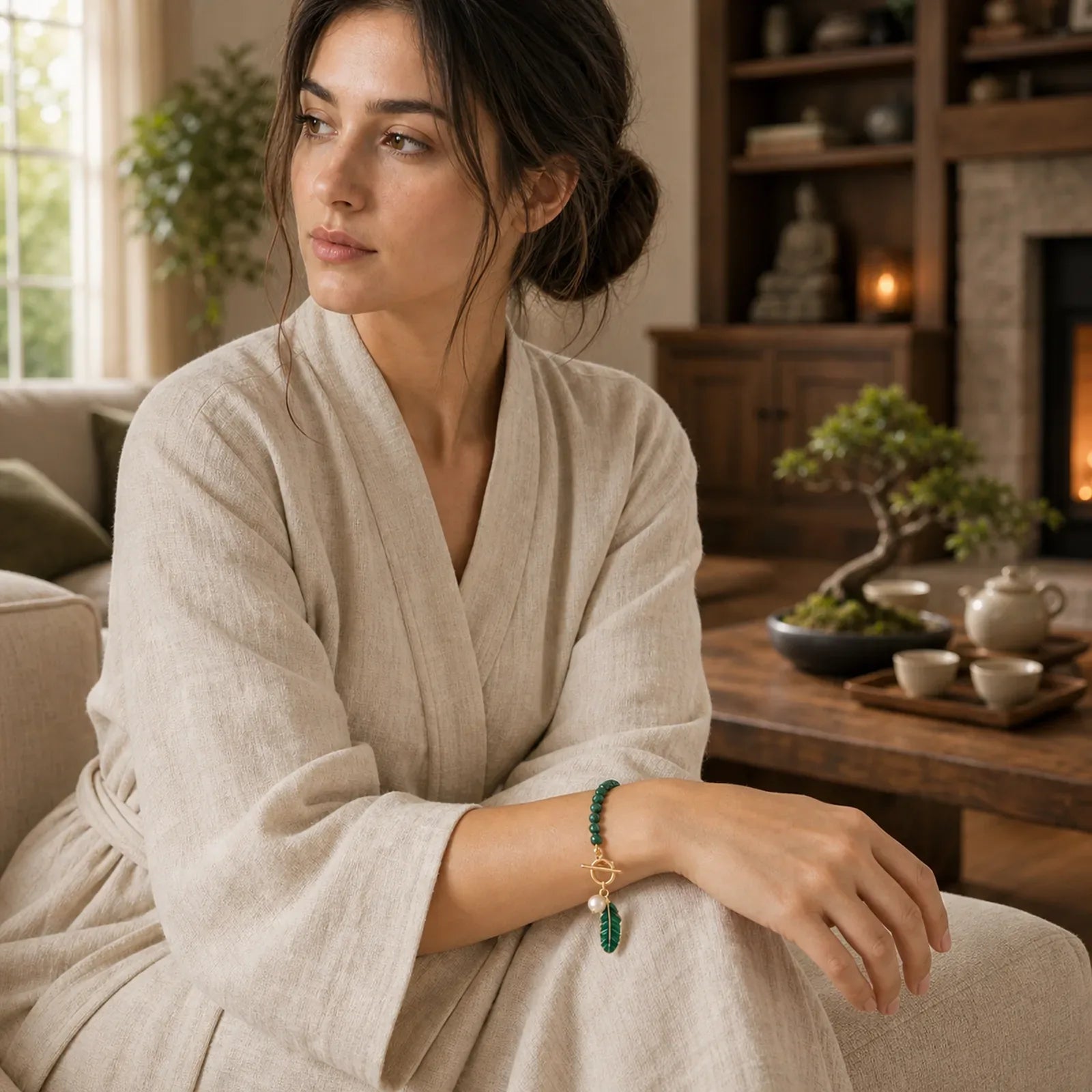 Natural Malachite Calm Necklace & Bracelet (Extra 30% Off | USE CODE: FS30) featuring Malachite