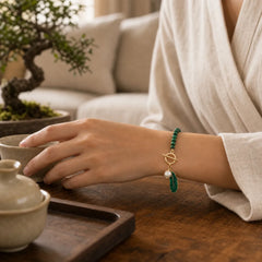 Natural Malachite Calm Necklace & Bracelet (Extra 30% Off | USE CODE: FS30) featuring Malachite
