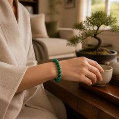 Natural Malachite Protection Calmness Bracelet featuring Malachite