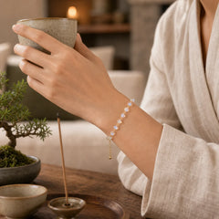 Natural Moonstone 14K Gold Plated Healing Positive Bracelet featuring Moonstone