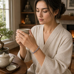 Natural Moonstone Calm Positive Bracelet featuring Moonstone