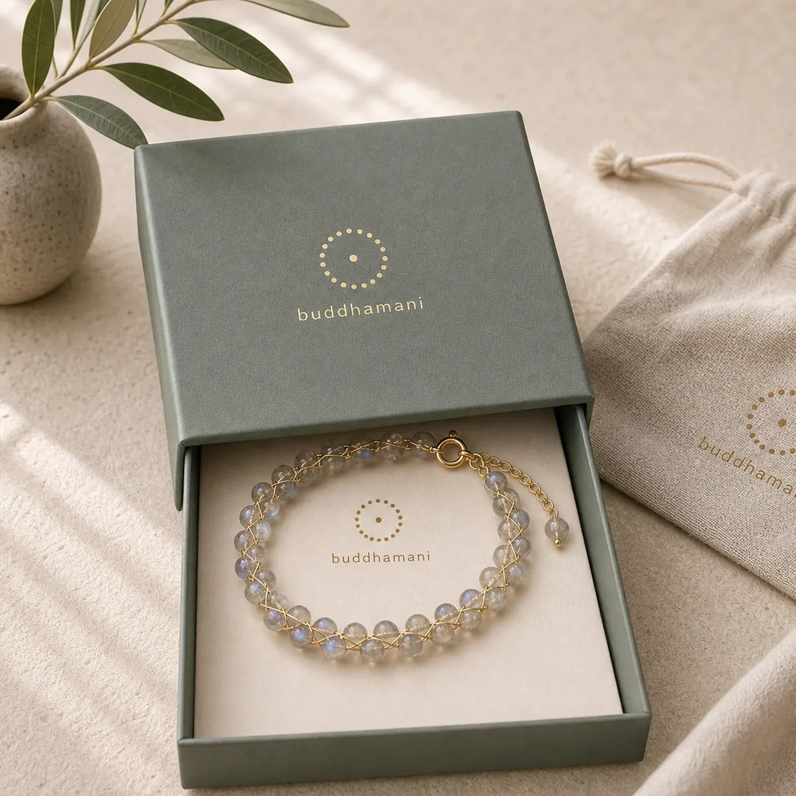 Natural Moonstone Love Blessing Bracelet featuring Moonstone