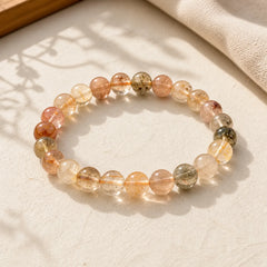 Natural Multicolored Rutilated Quartz Spiritual Growth Bracelet featuring Rutilated Quartz