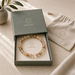 Natural Multicolored Rutilated Quartz Spiritual Growth Bracelet featuring Rutilated Quartz