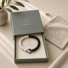 Natural Obsidian White Turquoise Yinyang Tai Chi Strength Bracelet featuring White Turquoise, Turquoise, Black Obsidian