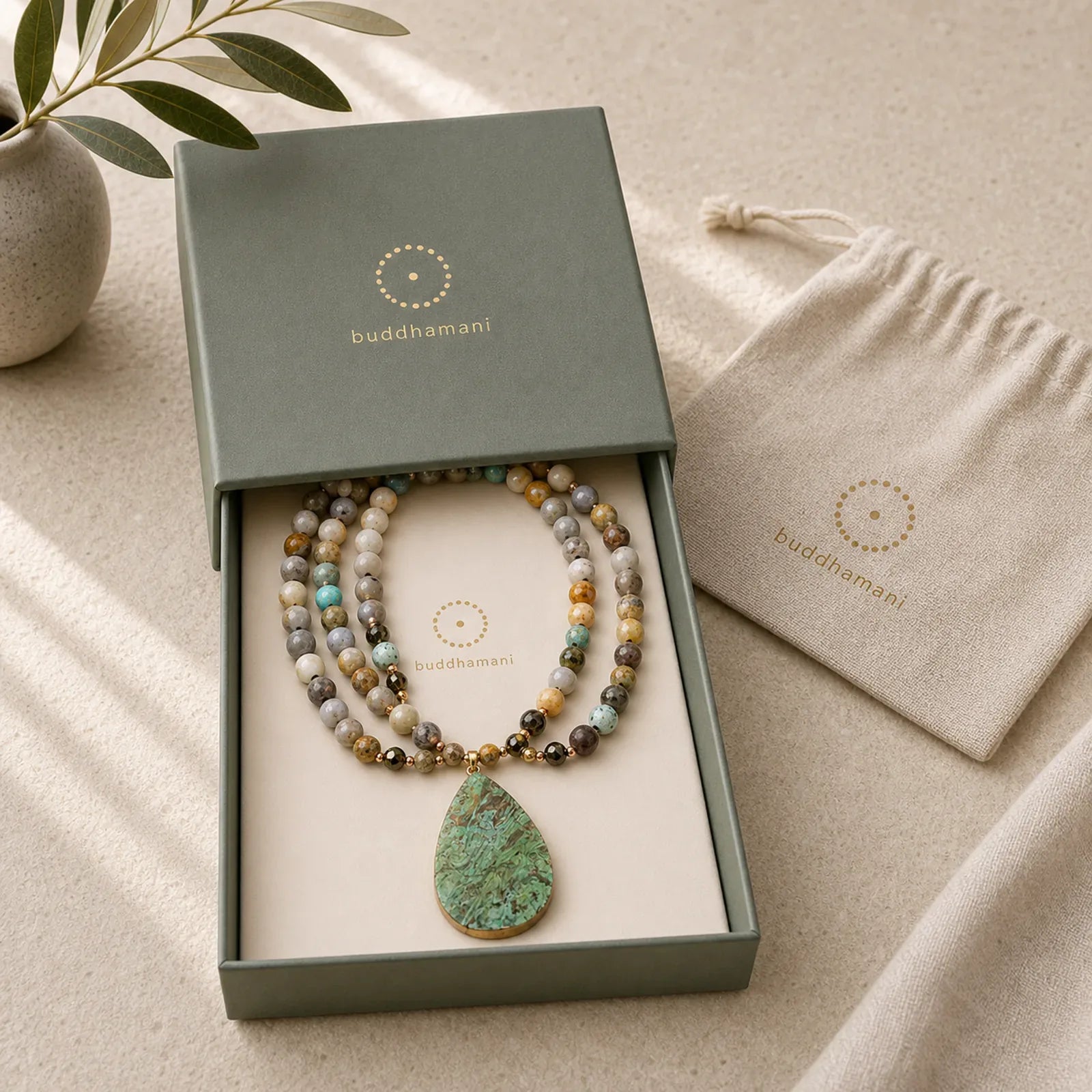 Natural Ocean Picasso Jasper Beaded Healing Neckace featuring Picasso Jasper, Sea Sediment Jasper, Picture Jasper