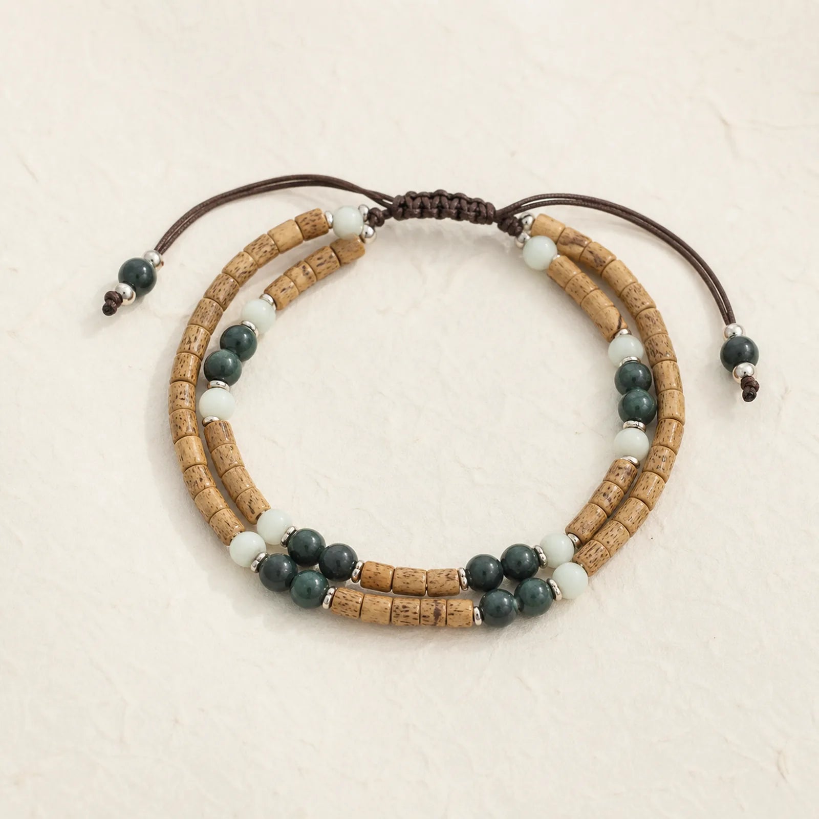 Natural Olive Pit Bamboo Pattern Hetian Jade Beads Luck Bracelet featuring Olive Pit, Bamboo, Jade