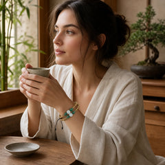 Natural Olive Pit Bamboo Pattern Hetian Jade Beads Luck Bracelet featuring Olive Pit, Bamboo, Jade