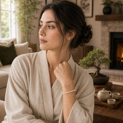 Natural Pearl Healing Beaded Bracelet featuring Pearl