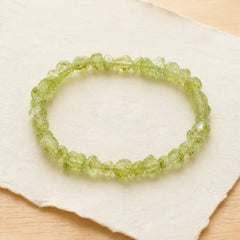 Natural Peridot Irregular Blocks Peace Bracelet featuring Peridot