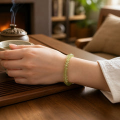 Natural Peridot Irregular Blocks Peace Bracelet featuring Peridot
