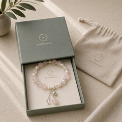 Natural Pink Crystal Pearl Self-acceptance Bracelet featuring Pink Crystal, Pearl, Copper