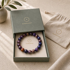 Natural Purple Tiger Eye Protection Strength Bracelet featuring Purple Tiger Eye, Tiger Eye
