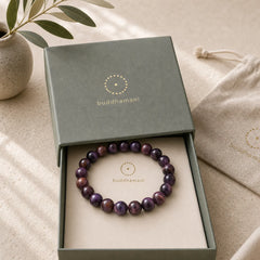 Natural Purple Tiger Eye Protection Strength Bracelet featuring Purple Tiger Eye, Tiger Eye