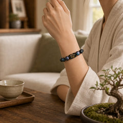 Natural Rainbow Obsidian Positive Transformation Bracelet featuring Rainbow Obsidian