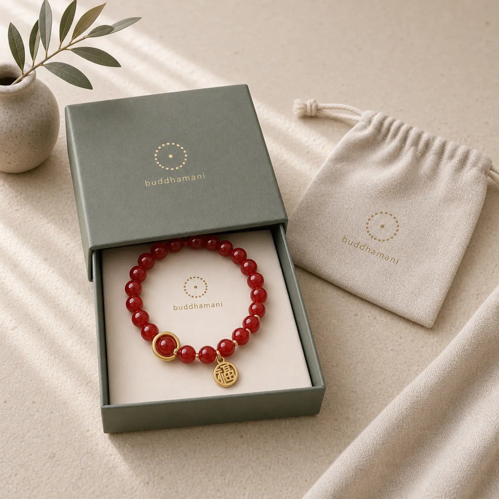 Natural Red Agate Blessing Letter Confidence Bracelet featuring Red Agate, Copper