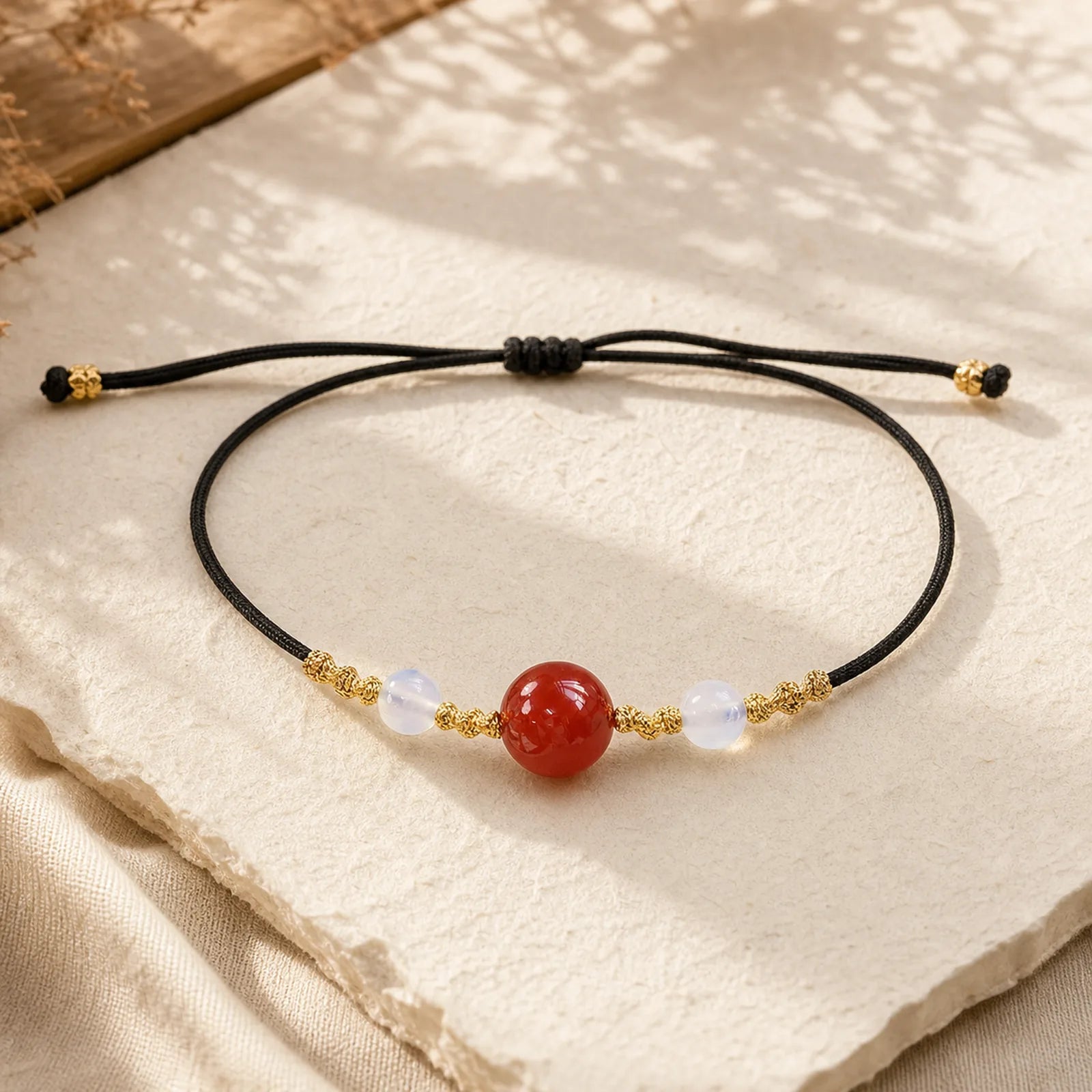 Natural Red Agate Chalcedony Self-acceptance Confidence String Bead Bracelet Necklace Pendant featuring Red Agate, Chalcedony