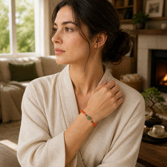 Natural Red Agate Hetian Jade Bead Confidence Calm Bracelet featuring Red Agate, Jade, Pearl