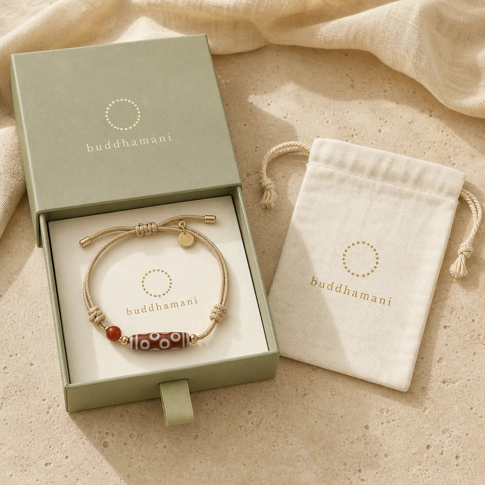 Natural Red Agate Nine-eye Dzi Bead Power Rope Bracelet featuring Red Agate, Nine-Eye Dzi Bead, Dzi Bead